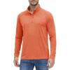 imageMAGCOMSEN Mens 14 Zip Pullover UPF 50 Long Sleeve Sun Protection Sports Shirts Lightweight Athletic Workout ShirtOrange