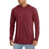 imageMAGCOMSEN Mens UPF 50 Sun Protection Hoodie Shirts Fishing Lightweight Long Sleeve T Shirts Athletic Runing SwimWine Red