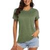 imageMAGCOMSEN Womens Short Sleeve Quick Dry TShirts Wicking Moisture Workout Athletic Running ShirtsArmy Green