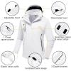 imageMAGCOMSEN Womens 3in1 Winter Coats Snow Ski Jacket Waterproof Windproof Fleece Lined Winter Jacket ParkaPure White