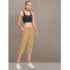 imageMAGCOMSEN Womens Hiking Pants Cargo Capris Lightweight Stretch Water Resistant Joggers with 5 Pockets for OutdoorKhaki