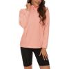 imageMAGCOMSEN Womens Quarter Zip Pullover Polar Fleece Sweatshirts Lightweight StandCollar Jacket Warm TopsApricot