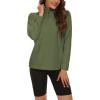 imageMAGCOMSEN Womens Quarter Zip Pullover Polar Fleece Sweatshirts Lightweight StandCollar Jacket Warm TopsArmy Green