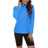 imageMAGCOMSEN Womens Quarter Zip Pullover Polar Fleece Sweatshirts Lightweight StandCollar Jacket Warm TopsAzure