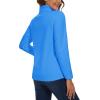 imageMAGCOMSEN Womens Quarter Zip Pullover Polar Fleece Sweatshirts Lightweight StandCollar Jacket Warm TopsAzure