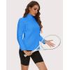 imageMAGCOMSEN Womens Quarter Zip Pullover Polar Fleece Sweatshirts Lightweight StandCollar Jacket Warm TopsAzure