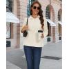 imageMAGCOMSEN Womens Quarter Zip Pullover Polar Fleece Sweatshirts Lightweight StandCollar Jacket Warm TopsBeige