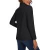 imageMAGCOMSEN Womens Quarter Zip Pullover Polar Fleece Sweatshirts Lightweight StandCollar Jacket Warm TopsBlack