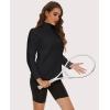 imageMAGCOMSEN Womens Quarter Zip Pullover Polar Fleece Sweatshirts Lightweight StandCollar Jacket Warm TopsBlack