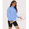 imageMAGCOMSEN Womens Quarter Zip Pullover Polar Fleece Sweatshirts Lightweight StandCollar Jacket Warm TopsLight Blue