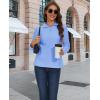 imageMAGCOMSEN Womens Quarter Zip Pullover Polar Fleece Sweatshirts Lightweight StandCollar Jacket Warm TopsLight Blue