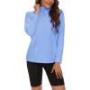imageMAGCOMSEN Womens Quarter Zip Pullover Polar Fleece Sweatshirts Lightweight StandCollar Jacket Warm TopsLight Blue