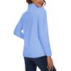 imageMAGCOMSEN Womens Quarter Zip Pullover Polar Fleece Sweatshirts Lightweight StandCollar Jacket Warm TopsLight Blue