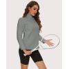 imageMAGCOMSEN Womens Quarter Zip Pullover Polar Fleece Sweatshirts Lightweight StandCollar Jacket Warm TopsLight Grey
