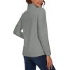 imageMAGCOMSEN Womens Quarter Zip Pullover Polar Fleece Sweatshirts Lightweight StandCollar Jacket Warm TopsLight Grey