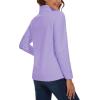 imageMAGCOMSEN Womens Quarter Zip Pullover Polar Fleece Sweatshirts Lightweight StandCollar Jacket Warm TopsLight Purple