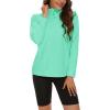 imageMAGCOMSEN Womens Quarter Zip Pullover Polar Fleece Sweatshirts Lightweight StandCollar Jacket Warm TopsMint Green