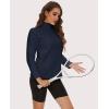 imageMAGCOMSEN Womens Quarter Zip Pullover Polar Fleece Sweatshirts Lightweight StandCollar Jacket Warm TopsNavy