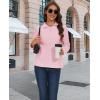 imageMAGCOMSEN Womens Quarter Zip Pullover Polar Fleece Sweatshirts Lightweight StandCollar Jacket Warm TopsPink
