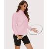 imageMAGCOMSEN Womens Quarter Zip Pullover Polar Fleece Sweatshirts Lightweight StandCollar Jacket Warm TopsPink