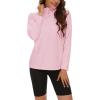 imageMAGCOMSEN Womens Quarter Zip Pullover Polar Fleece Sweatshirts Lightweight StandCollar Jacket Warm TopsPink