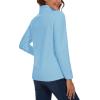 imageMAGCOMSEN Womens Quarter Zip Pullover Polar Fleece Sweatshirts Lightweight StandCollar Jacket Warm TopsWater Blue