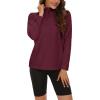 imageMAGCOMSEN Womens Quarter Zip Pullover Polar Fleece Sweatshirts Lightweight StandCollar Jacket Warm TopsWine Red