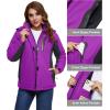 imageMAGCOMSEN Womens Ski Jackets Water Resistant Insulated Snow Jcakets Windproof Fleece Lined Winter Coats with HoodPurple