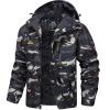 imageMAGCOMSEN Mens Winter Coats Water Resistant Ski Snow Jacket Warm Fleece Jacket Parka Raincoats With MultiPocketsArmy Green Camo