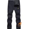 imageMAGCOMSEN Mens Winter Pants Snow Pants Fleece Lined Water Resistant 4 Zip Pockets Skiing PantsBlack