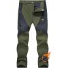 imageMAGCOMSEN Mens Winter Pants Snow Pants Fleece Lined Water Resistant 4 Zip Pockets Skiing PantsGreen