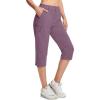 imageMAGCOMSEN Womens Hiking Pants Cargo Capris Lightweight Stretch Water Resistant Joggers with 5 Pockets for OutdoorLotus Pink