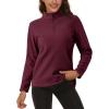 imageMAGCOMSEN Womens Quarter Zip Pullover Polar Fleece Sweatshirts Lightweight StandCollar Jacket Warm TopsWine Red