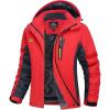 imageMAGCOMSEN Womens Ski Jackets Water Resistant Insulated Snow Jcakets Windproof Fleece Lined Winter Coats with HoodRed