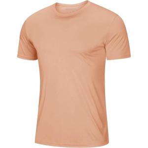 imageMAGCOMSEN Mens Short Sleeve UPF 50 TShirt Quick Dry Rash Guard Athletic Running Swim Top Tee Performance Water ShirtsApricot