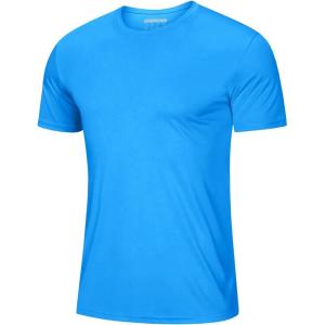 imageMAGCOMSEN Mens Short Sleeve UPF 50 TShirt Quick Dry Rash Guard Athletic Running Swim Top Tee Performance Water ShirtsAzure
