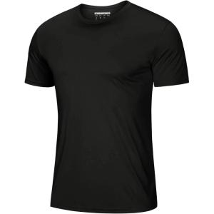 imageMAGCOMSEN Mens Short Sleeve UPF 50 TShirt Quick Dry Rash Guard Athletic Running Swim Top Tee Performance Water ShirtsBlack
