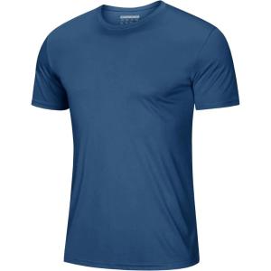 imageMAGCOMSEN Mens Short Sleeve UPF 50 TShirt Quick Dry Rash Guard Athletic Running Swim Top Tee Performance Water ShirtsBlue Grey