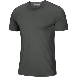 imageMAGCOMSEN Mens Short Sleeve UPF 50 TShirt Quick Dry Rash Guard Athletic Running Swim Top Tee Performance Water ShirtsDark Grey
