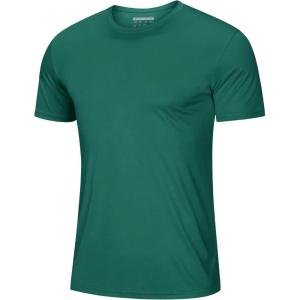 imageMAGCOMSEN Mens Short Sleeve UPF 50 TShirt Quick Dry Rash Guard Athletic Running Swim Top Tee Performance Water ShirtsEmerald Green