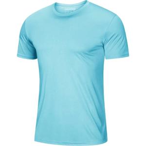 imageMAGCOMSEN Mens Short Sleeve UPF 50 TShirt Quick Dry Rash Guard Athletic Running Swim Top Tee Performance Water ShirtsLake Blue