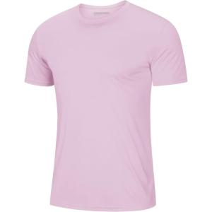 imageMAGCOMSEN Mens Short Sleeve UPF 50 TShirt Quick Dry Rash Guard Athletic Running Swim Top Tee Performance Water ShirtsLight Pink