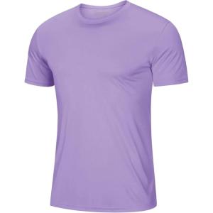 imageMAGCOMSEN Mens Short Sleeve UPF 50 TShirt Quick Dry Rash Guard Athletic Running Swim Top Tee Performance Water ShirtsLight Purple