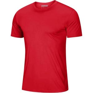 imageMAGCOMSEN Mens Short Sleeve UPF 50 TShirt Quick Dry Rash Guard Athletic Running Swim Top Tee Performance Water ShirtsTomato