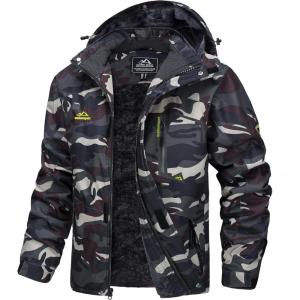imageMAGCOMSEN Mens Winter Coats Water Resistant Ski Snow Jacket Warm Fleece Jacket Parka Raincoats With MultiPocketsArmy Green Camo