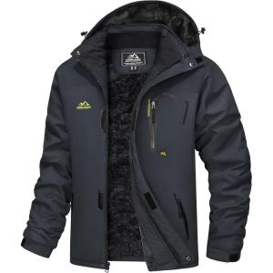 imageMAGCOMSEN Mens Winter Coats Water Resistant Ski Snow Jacket Warm Fleece Jacket Parka Raincoats With MultiPocketsCharcoal Grey