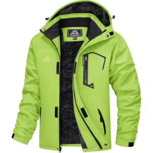 imageMAGCOMSEN Mens Winter Coats Water Resistant Ski Snow Jacket Warm Fleece Jacket Parka Raincoats With MultiPocketsFl Green