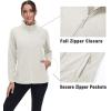imageMAGCOMSEN Fleece Jacket Women Zip UP Lightweight Soft Polar Warm Winter Jackets for Women with Pockets Outdoor HikingAcream