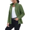 imageMAGCOMSEN Fleece Jacket Women Zip UP Lightweight Soft Polar Warm Winter Jackets for Women with Pockets Outdoor HikingArmy Green