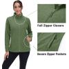 imageMAGCOMSEN Fleece Jacket Women Zip UP Lightweight Soft Polar Warm Winter Jackets for Women with Pockets Outdoor HikingArmy Green